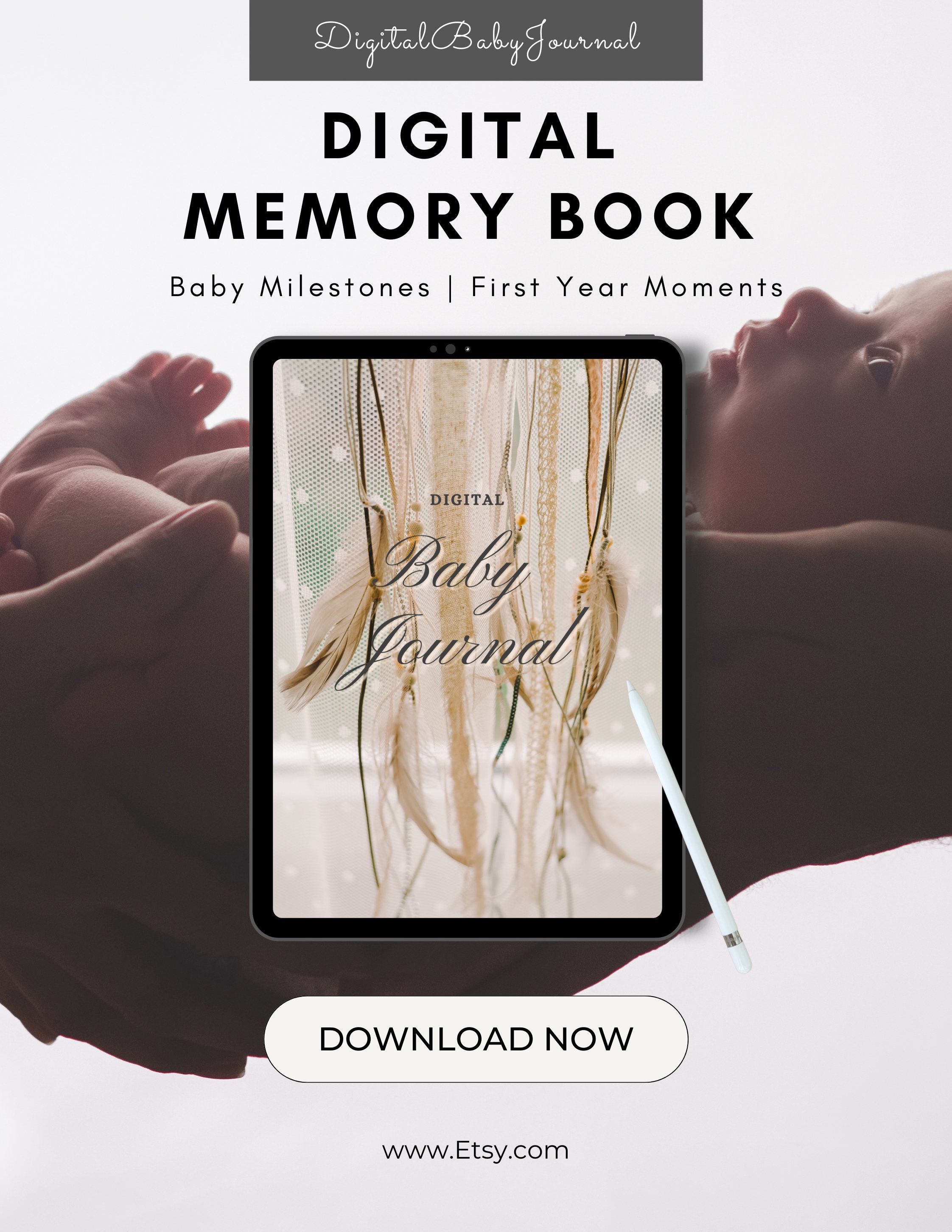 Digital Baby Book Digital Baby Journal Digital Memory Book New Baby