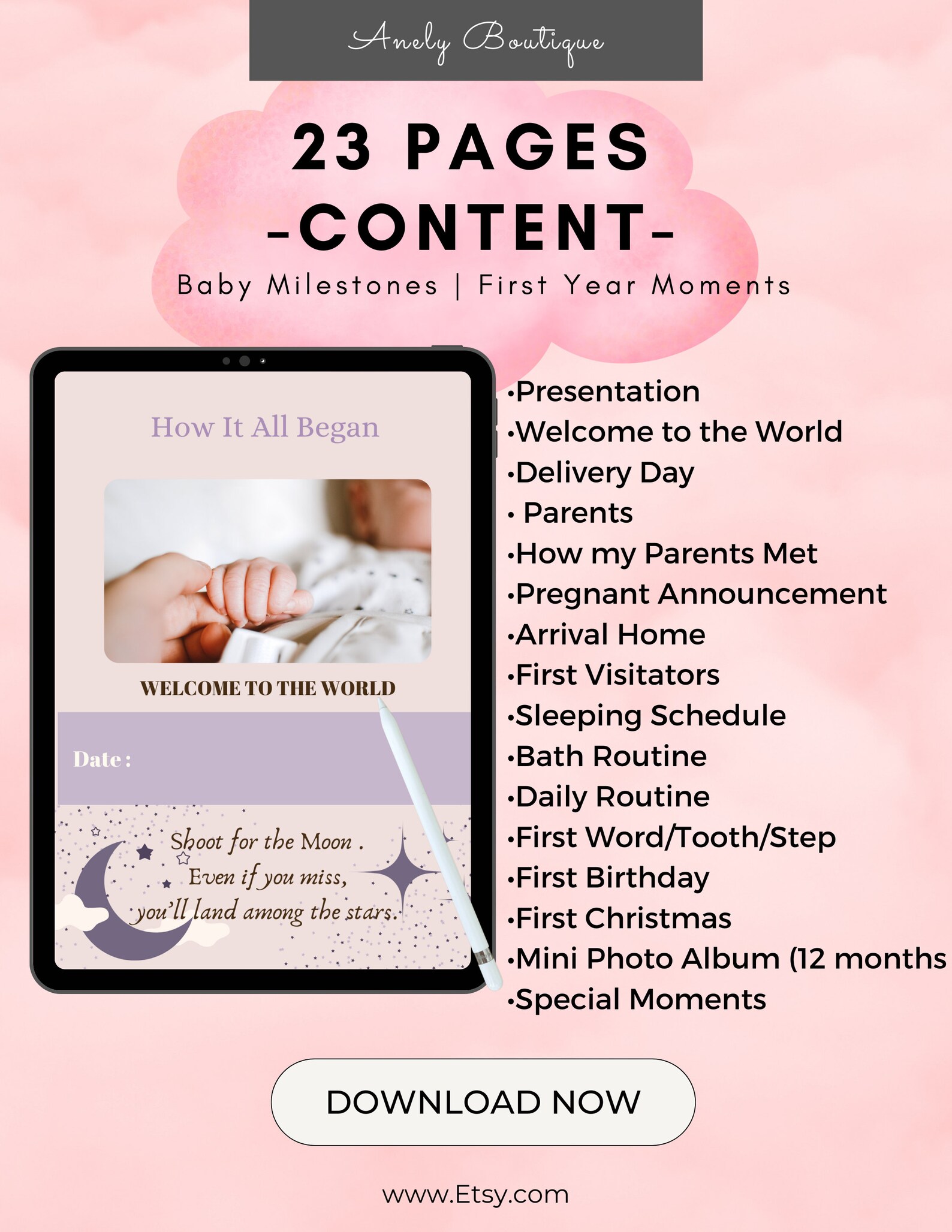 Digital Baby Journal Digital Baby Book Memory Book for Baby Etsy