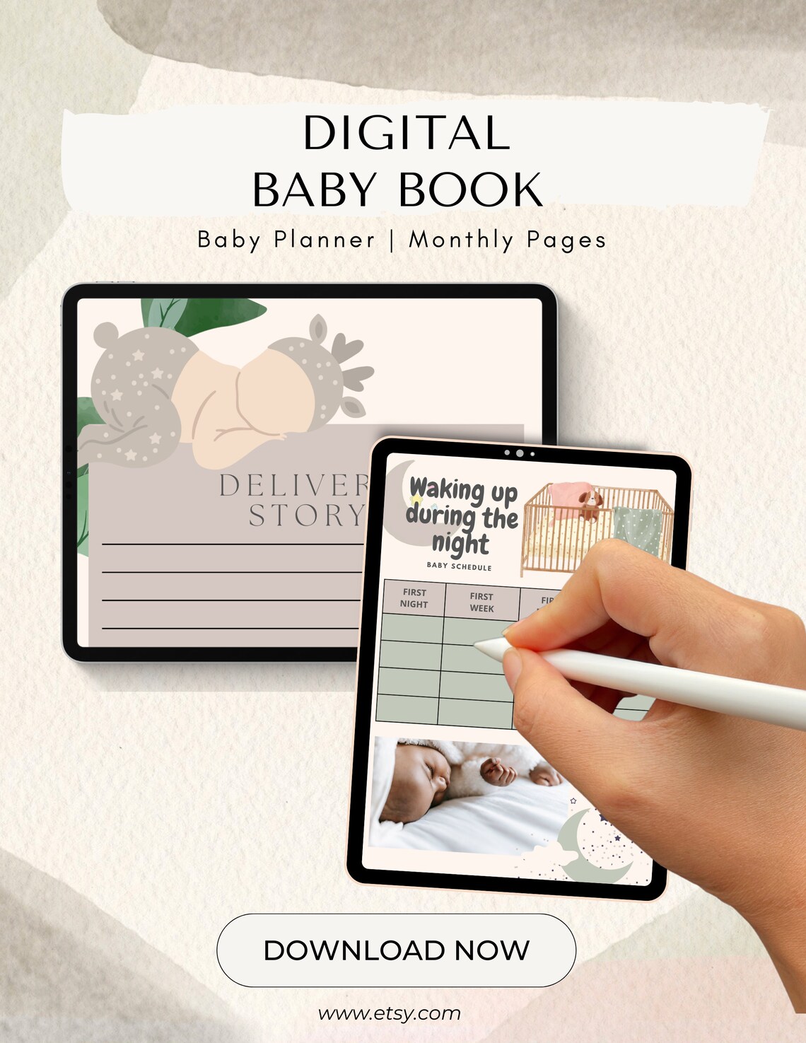 Digital Baby Book Digital Baby Journal Digital Memory Book New Baby