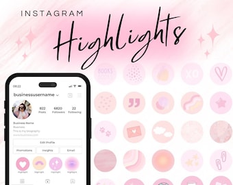 Iconos destacados de Instagram Rosa -Peach-Purple - Portadas para Historias de Instagram - Instagram rosa Icono-Instagram Stories / Pink Instagram Story