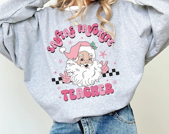 Sudadera «La maestra favorita de Santa», regalo de Navidad para maestros