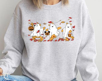 Retro-Puuh-Geist-Halloween-Shirt, Grusel-Sweatshirt, Winnie-Puuh-Herbstbekleidung