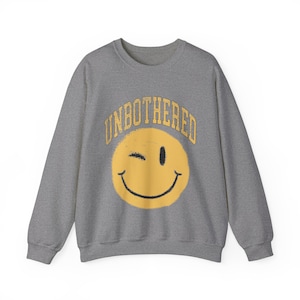 Unbothered Smiley Face Crewneck Sweatshirt
