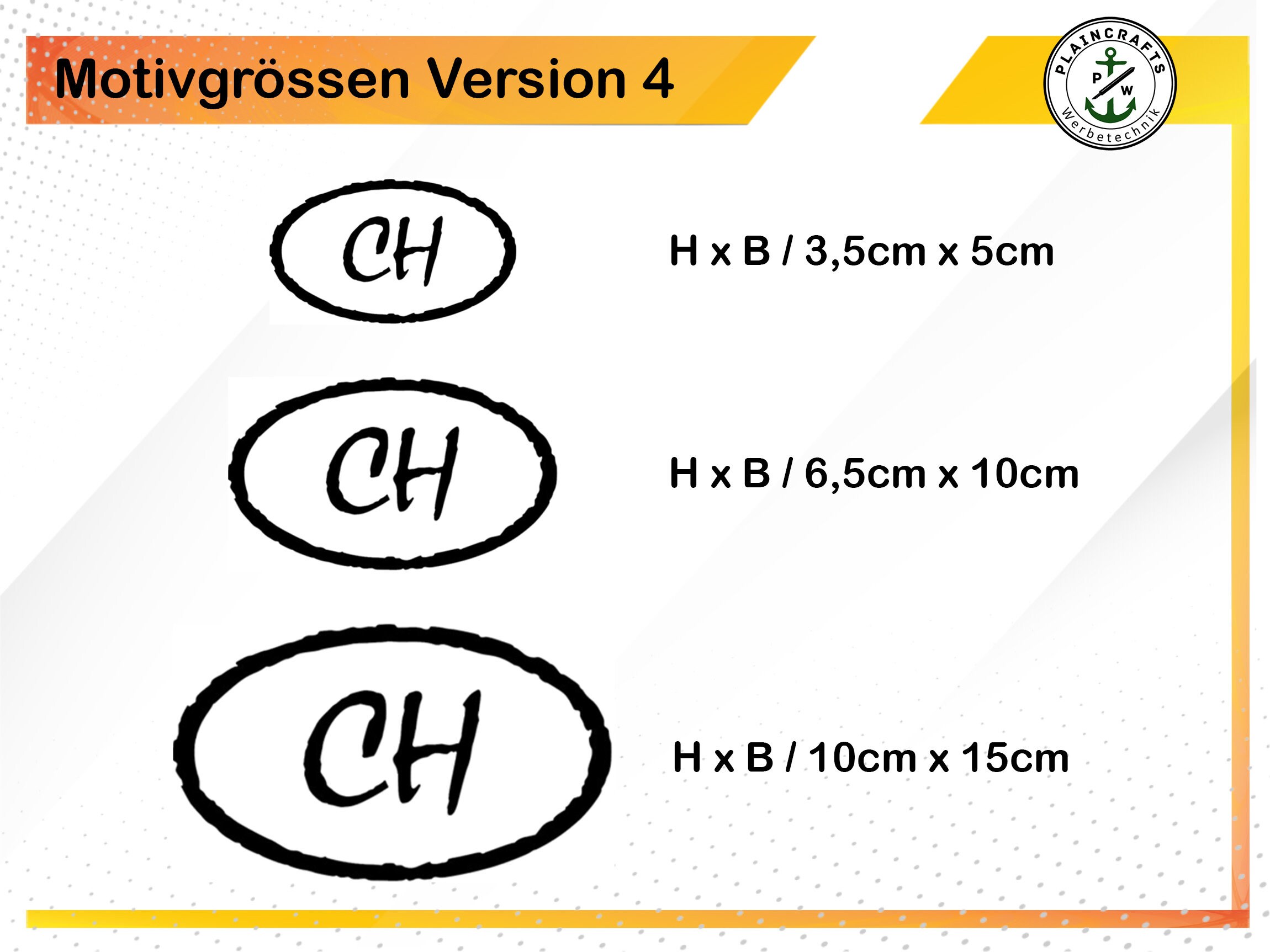 CH Sticker, Car Sticker CH, CH Sticker Contour, Country Code ...