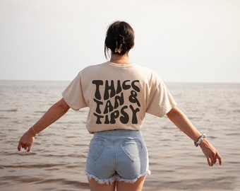 Summer Tshirt, Summer Tee, Thicc and Tired Shirt Graphic Tee, Funny Tee, Tired Mom Tshirt, Trendy Shirt, Oversized Shirt, Summer Beach Shirt