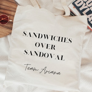 Team Ariana Canvas Tote Bag, Ariana Madix Merch, Vanderpump Rules Drama, Scandovol, VPR Canvas Bag, Sandwiches Over Sandavol, Gift for Her