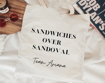 Team Ariana Canvas Tote Bag, Ariana Madix Merch, Vanderpump Rules Drama, Scandovol, VPR Canvas Bag, Sandwiches Over Sandavol, Gift for Her