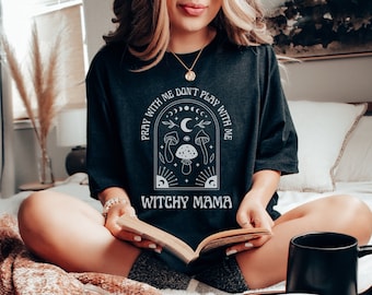 Witchy Shirt, Witch Shirt for Mama, Moon Mama Shirt, Celestial Moon Crystals, Witchy Mom Shirt, Magic Shirt, Mystical Shirt, Witchy Mom Gift