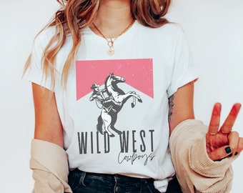 Country Concert Tee, Wild West Cowboys, Vintage Inspired T-Shirt, Western Graphic Tee, Western Country Shirt, American Rodeo Shirt, For Her