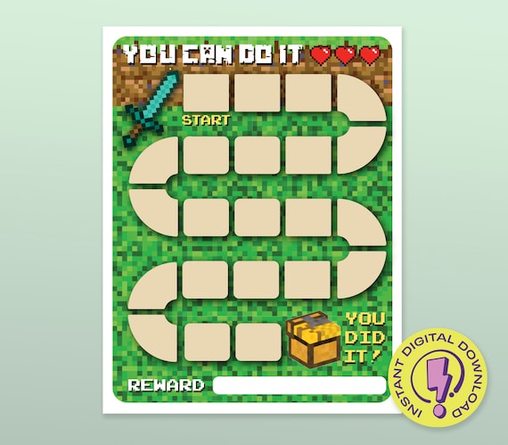 Video Gamer Reward Chart | Printable Gaming A4 Video Game Chore Chart | Behavior Reward Tracker | Reward your kids for reaching their goal!