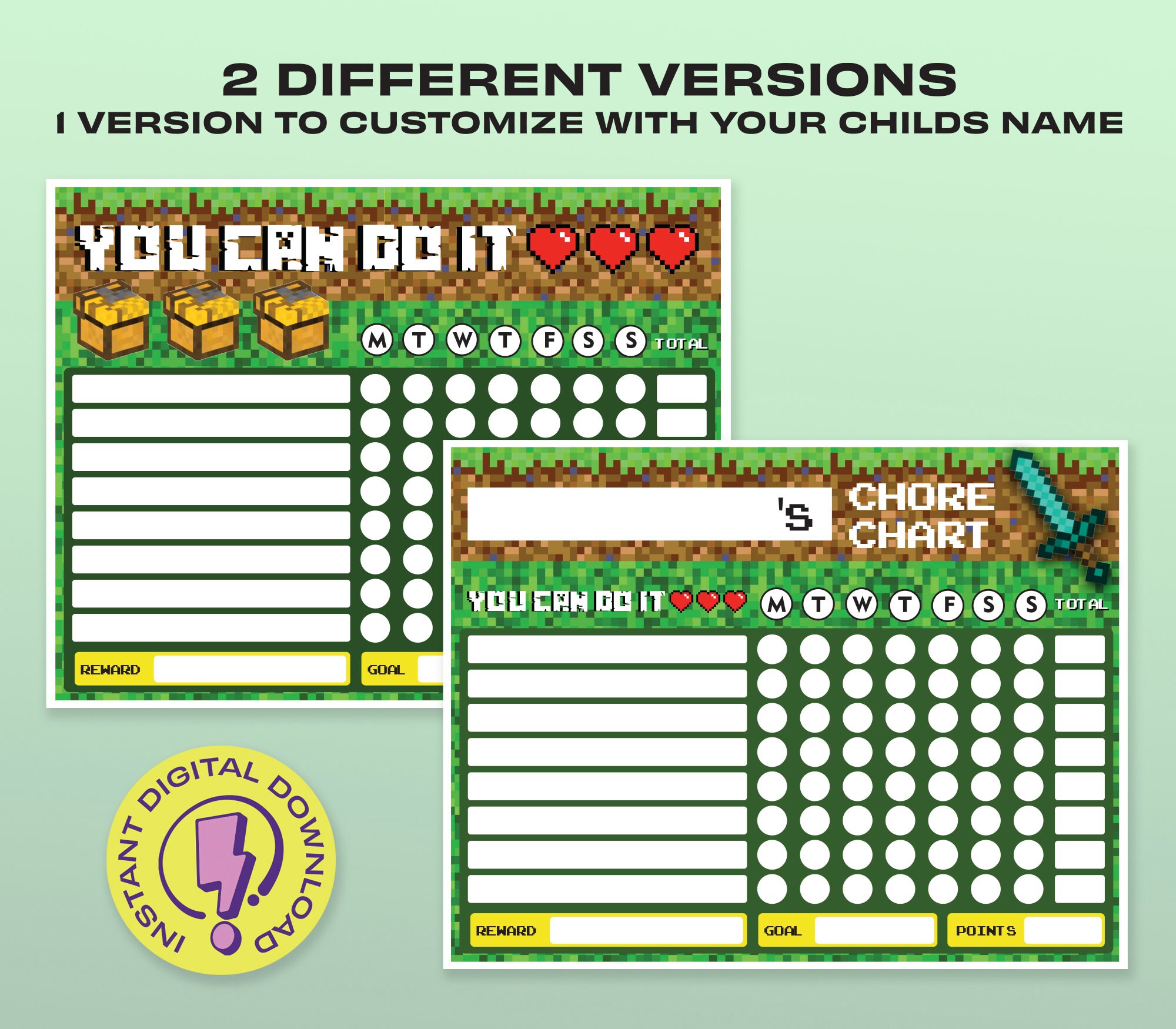 Video Gamer Reward Chart Landscape | Printable Gaming A4 Chore Chart ...
