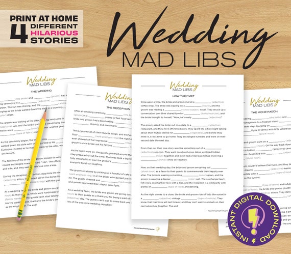 Wedding Mad Libs