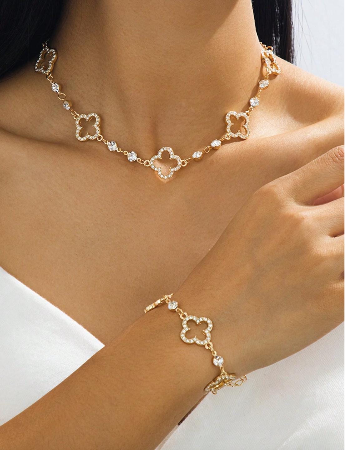 K18ゴールド クローバー型 ネックレス&ブレスレット セット K18ゴールド クローバー型 ネックレス&ブレスレット セット 楽天市場