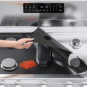 4 Pack Square Gas Stove Burner Covers Reusable Nonstick Top Protector  Liners Mat