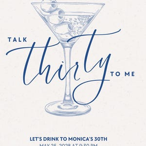 Talk Thirty To Me Birthday Invite Digital Template
