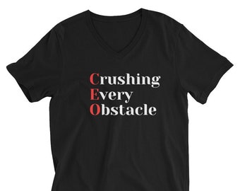 Unisex Short Sleeve V-Neck T-Shirt (CEO)