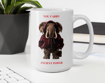 White glossy mug 15oz (MAMMOTH CALF)
