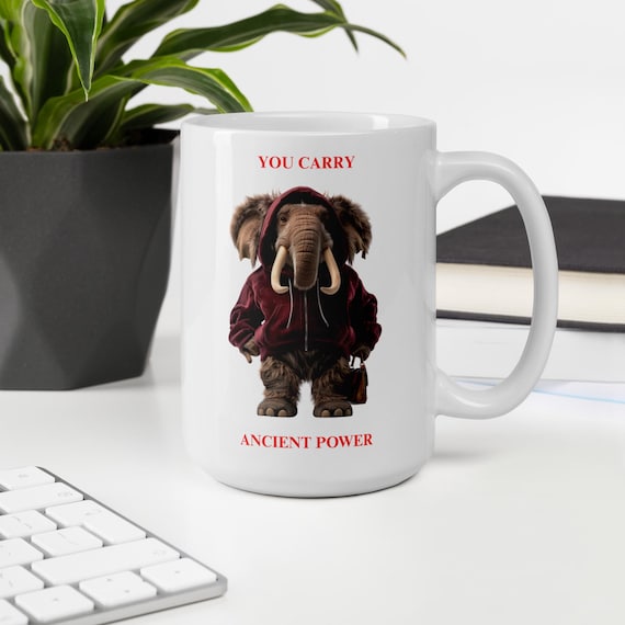 White glossy mug 15oz (MAMMOTH CALF)