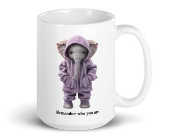 White glossy mug 15oz (Baby Elephant)