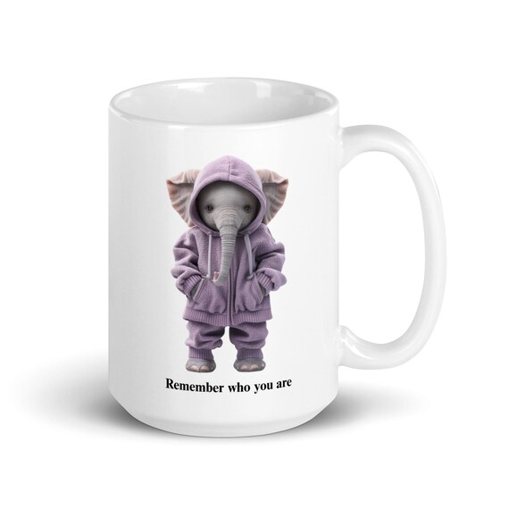 White glossy mug 15oz (Baby Elephant)
