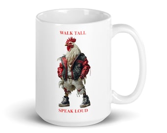 Caneca branca brilhante (Galo)