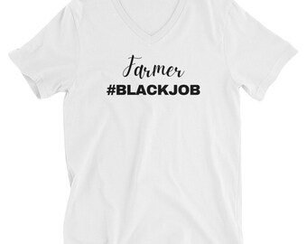 Camiseta unissex de manga curta com decote em V (Farmer)