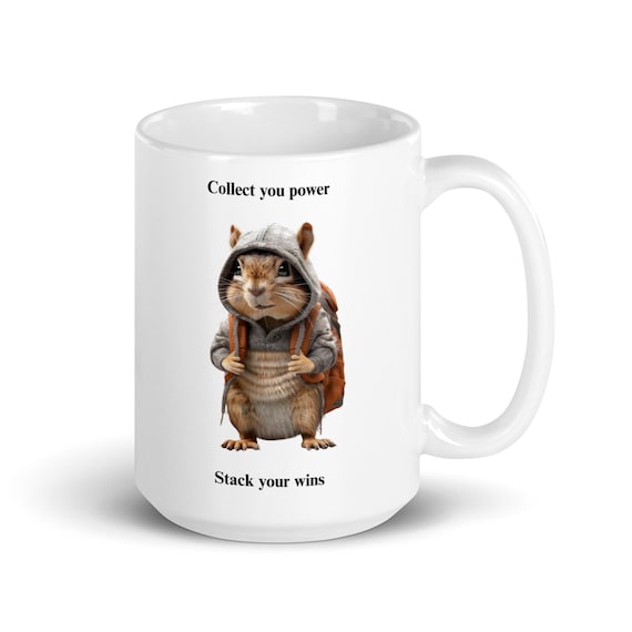 White glossy mug 15oz (Chipmunk)