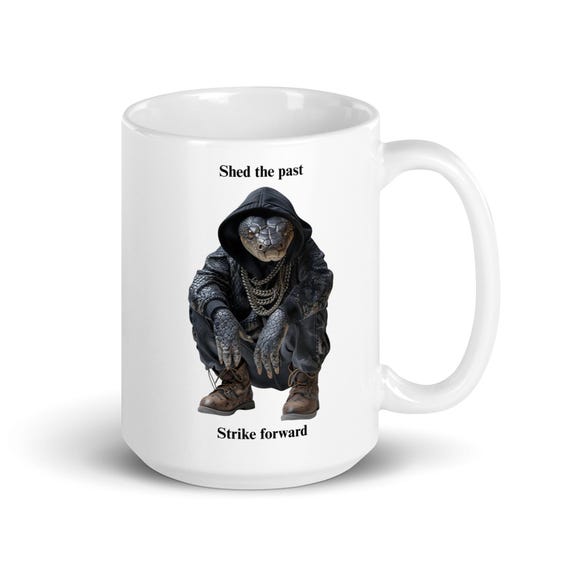 White glossy mug 15oz (Snake)