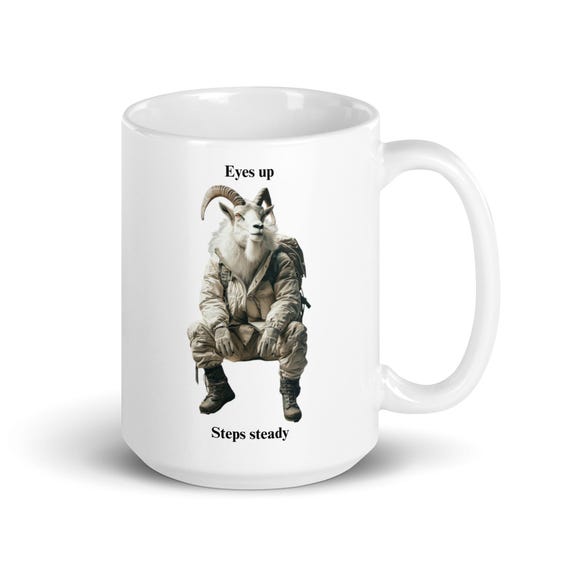 White glossy mug 15oz (Mountain Goat)