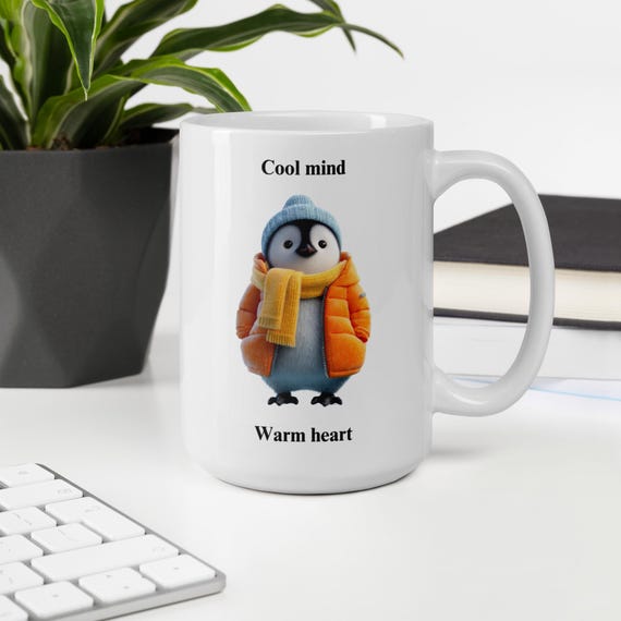 White glossy mug 15oz (Penguin)
