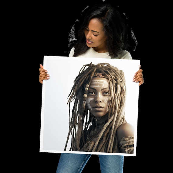 18"x18" Black woman wall art, Black female canvas print, Black art