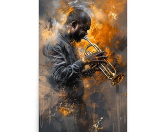 Arte Negra: Impressão em Pôster (O Trompetista)