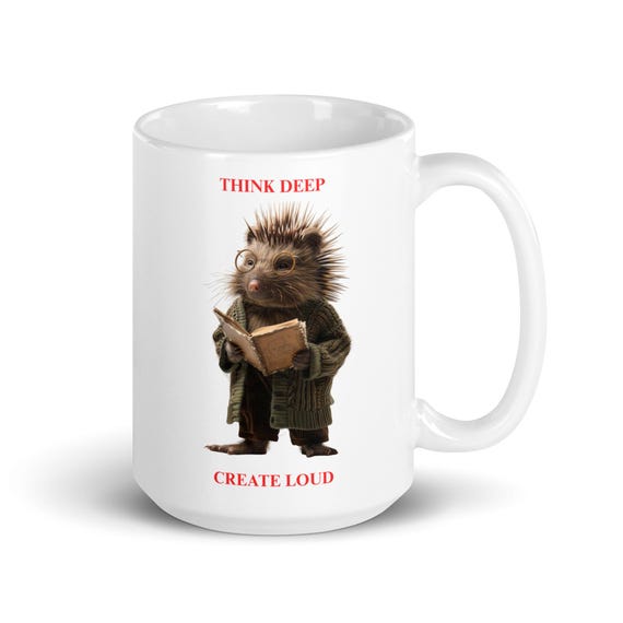 White glossy mug 15oz (PORCUPINE)