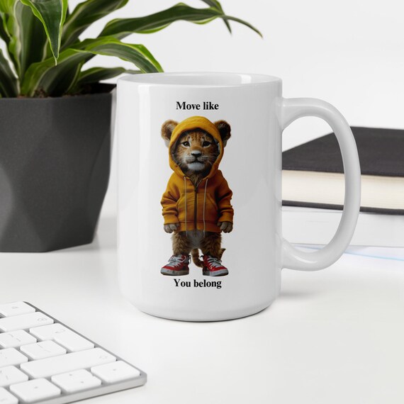 White glossy mug 15oz (Lion Cub)