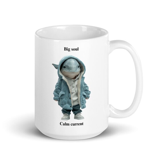 White glossy mug 15oz (Whale Calf)