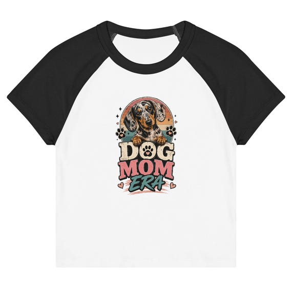 Women’s micro rib raglan baby tee (Dog Mom Dachshund)