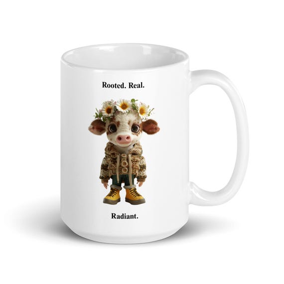 White glossy mug 15oz (Cow Calf)