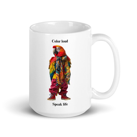 White glossy mug 15oz (Bat)