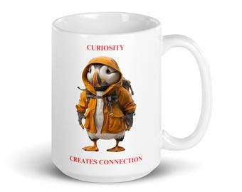 White glossy mug 15oz (PUFFIN)