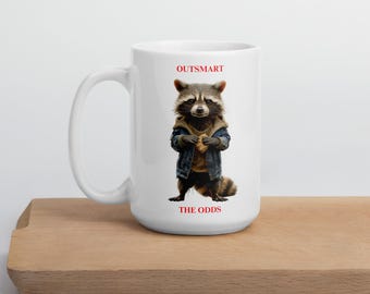 White glossy mug 15oz (RACOON)