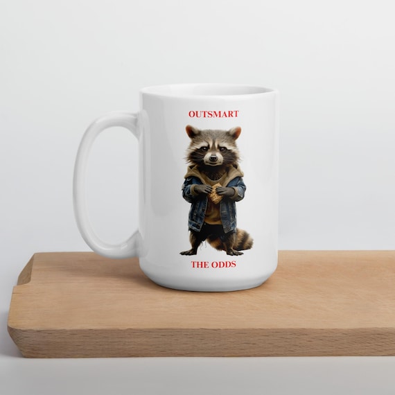White glossy mug 15oz (RACOON)
