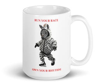 White glossy mug 15oz (ZEBRA FOAL)