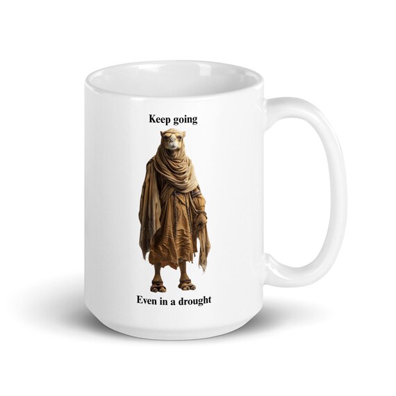 White glossy mug 15oz (Camel)