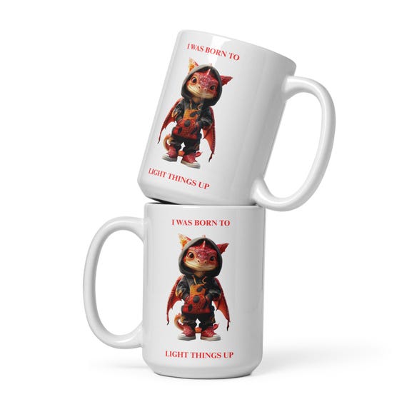 White glossy mug 15oz (BABY DRAGON)