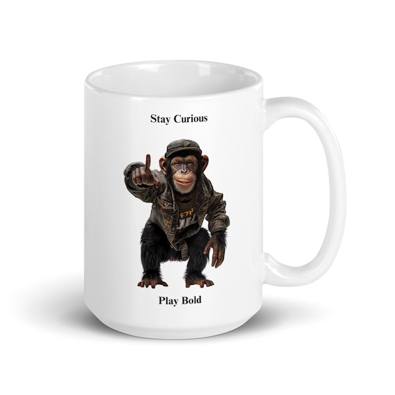 White glossy mug 15oz (Monkey)