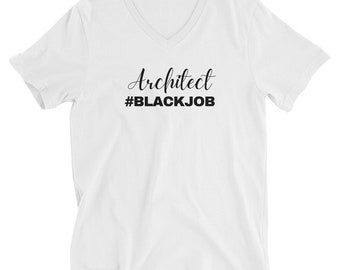 Camiseta unissex manga curta com decote em V (arquiteto)