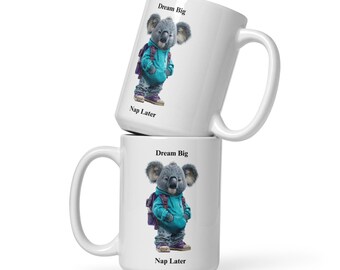 Tazza bianca lucida da 15 once (Koala Bear)