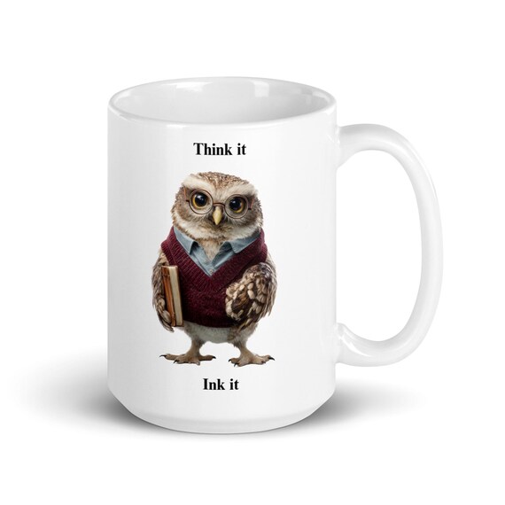 White glossy mug 15oz (Wise Young Owl)