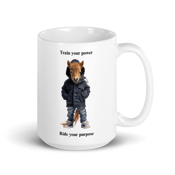 White glossy mug 15oz (Horse)