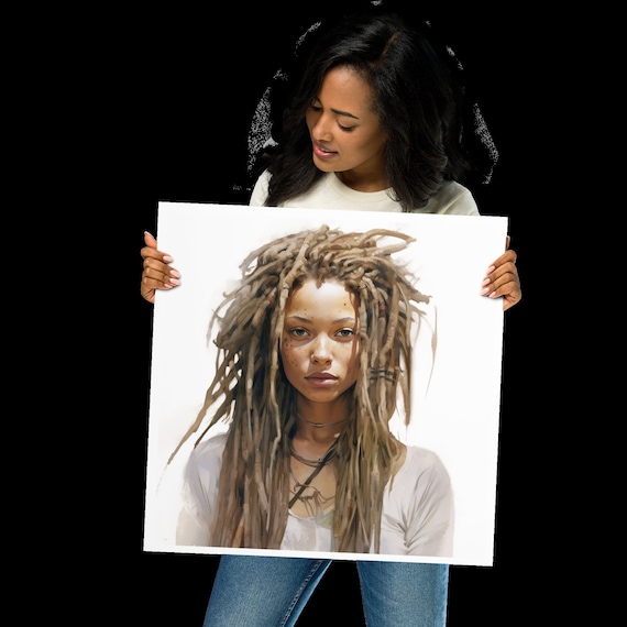 18"x18" Black woman wall art, Black female canvas print, Black art